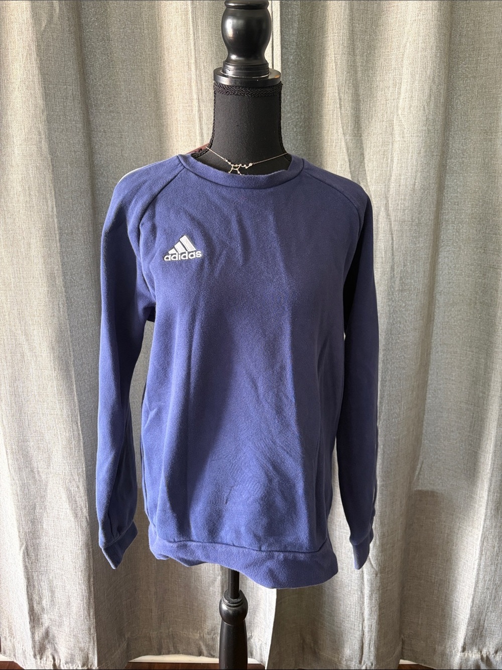 adidas Blue Crewneck Sweatshirt with White Logo